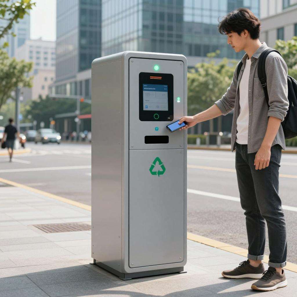 美国发明废旧回收机 存手机吐现金第一张图