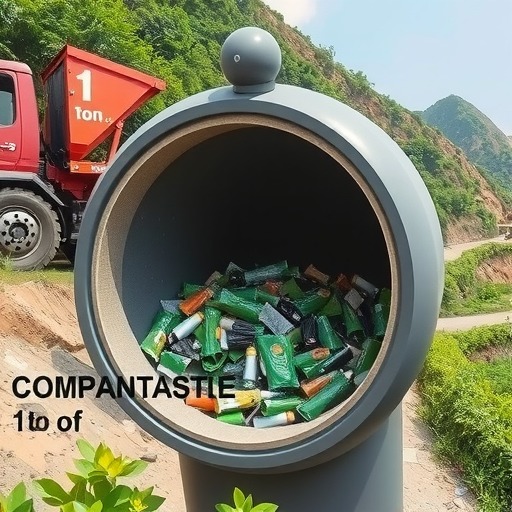 深埋式垃圾桶亮相象山，1个圆柱体可吞1吨垃圾(图1)