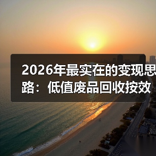2026年最实在的变现思路:低值废品回收按效付费(图1) 2026年最实在的变现思路:低值废品回收按效付费(图1)