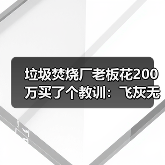 垃圾焚烧厂老板花200万买了个教训:飞灰无害化回收处置(图2) 垃圾焚烧厂老板花200万买了个教训:飞灰无害化回收处置(图2)