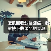 废纸回收涨幅翻倍：我家楼下收废品的大叔，去年买了辆奔驰（图4）